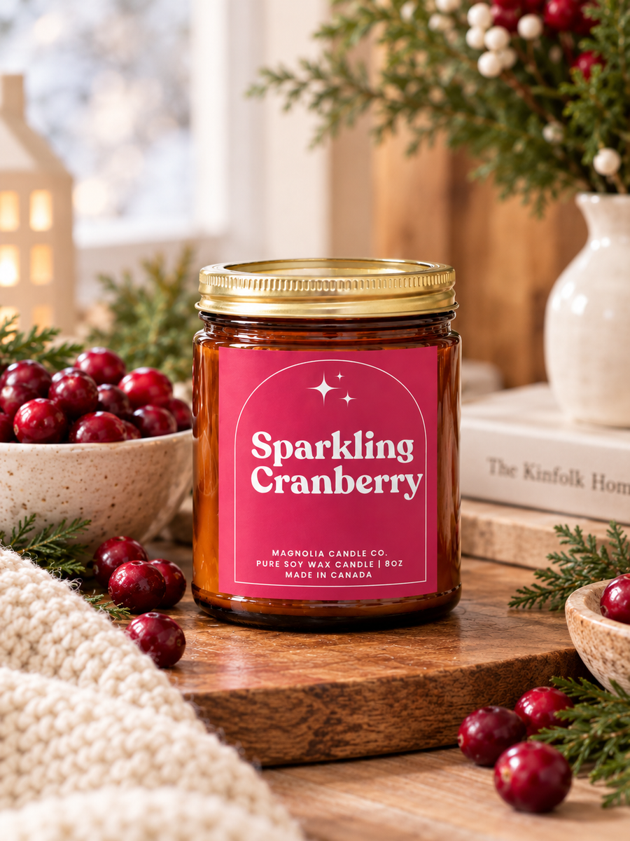 Soy Candle  |  Sparkling Cranberry  |  8oz Jar