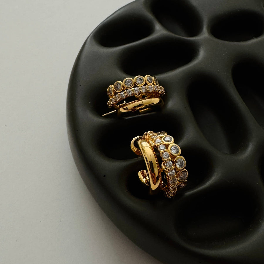 Bushra Huggies  |  White Zirconia  |  Gold