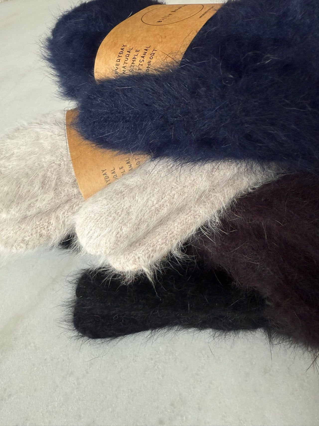 Fluffy Angora Mittens -  Baby blue