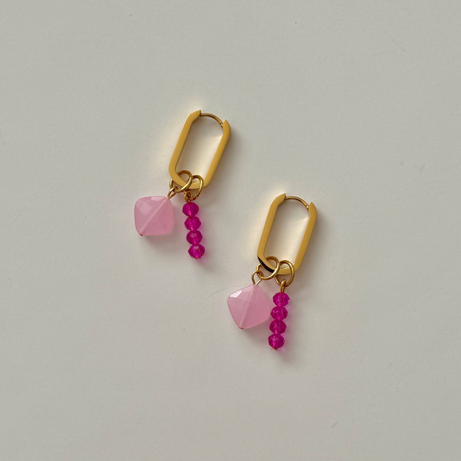 Rosa Charm Earrings  |  Gold