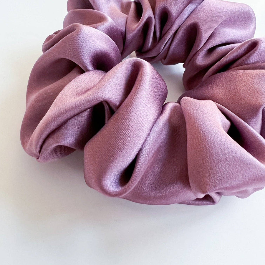 100% Silk Scrunchie  |  Mauve  |  Mini