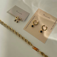 Thumbnail for Amari Drop Earrings  |  Black Stone