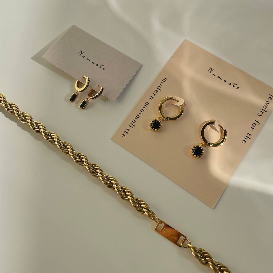 Amari Drop Earrings  |  Black Stone
