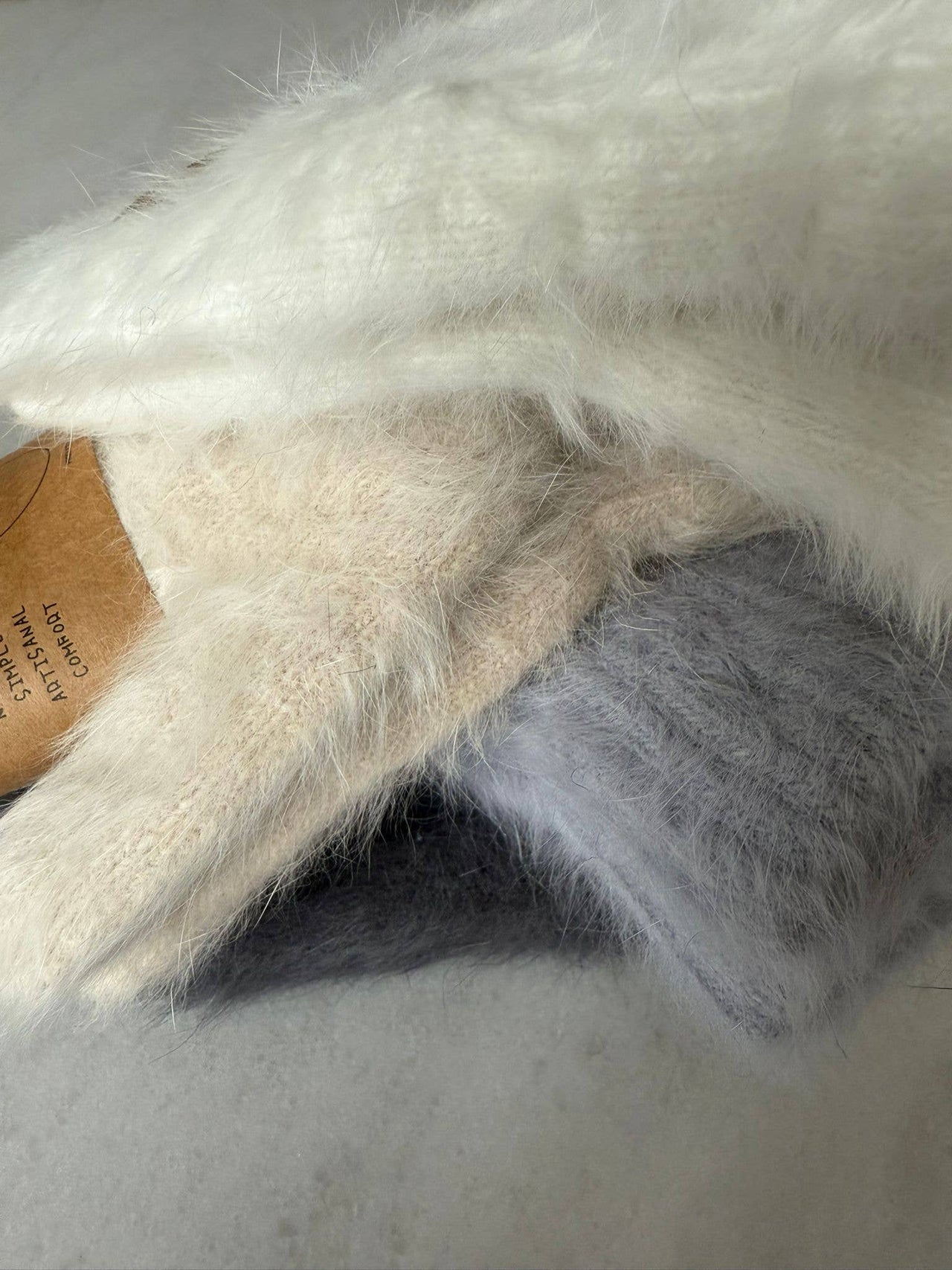 Fluffy Angora Mittens -  Baby blue