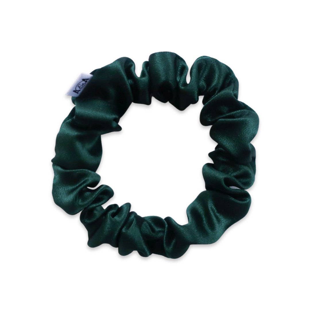 100% Silk Scrunchie  |  Emerald  |  Mini