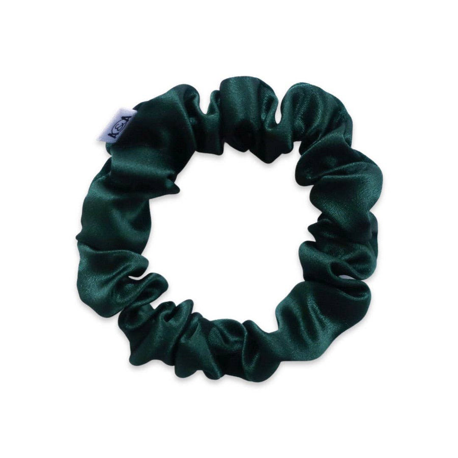 100% Silk Scrunchie  |  Emerald  |  Mini