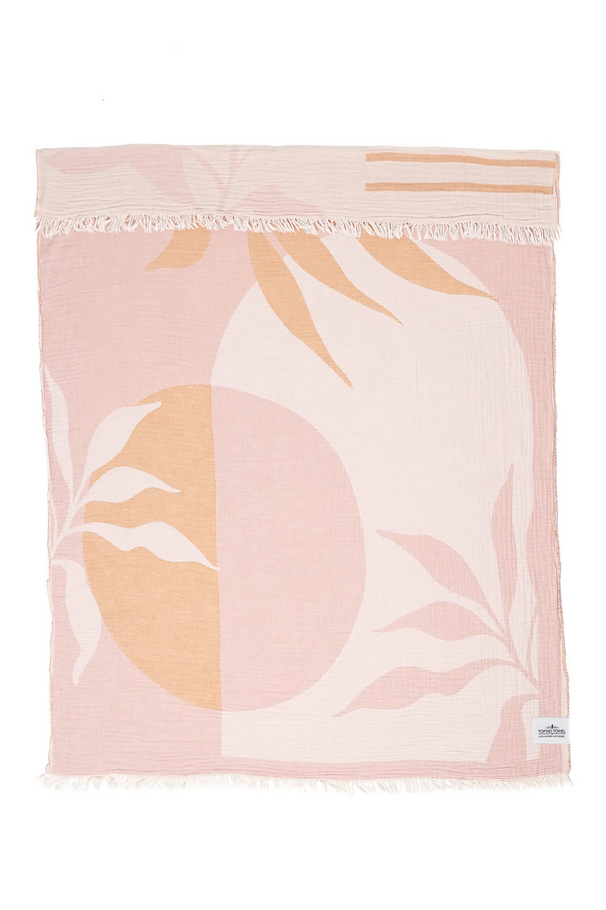 Terra Muslin Throw  |  Mustard + Rose Smoke