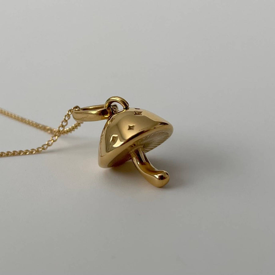 Mushroom Necklace  |  Gold
