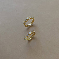 Thumbnail for Kelly Huggie Earrings  |  Gold  |  White Zirconia