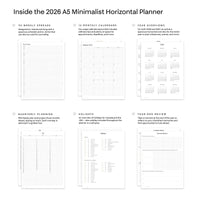 Thumbnail for 2026 A5 Minimalist Horizontal Planner - Scarlet Oak