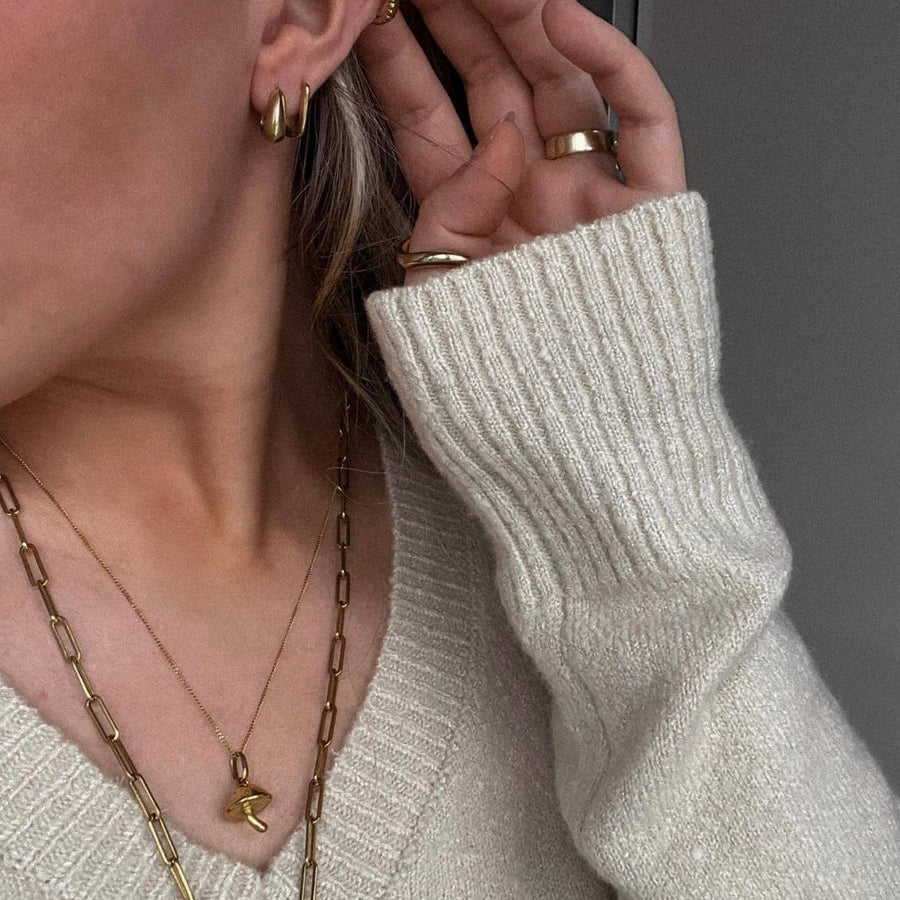 Mushroom Necklace  |  Gold