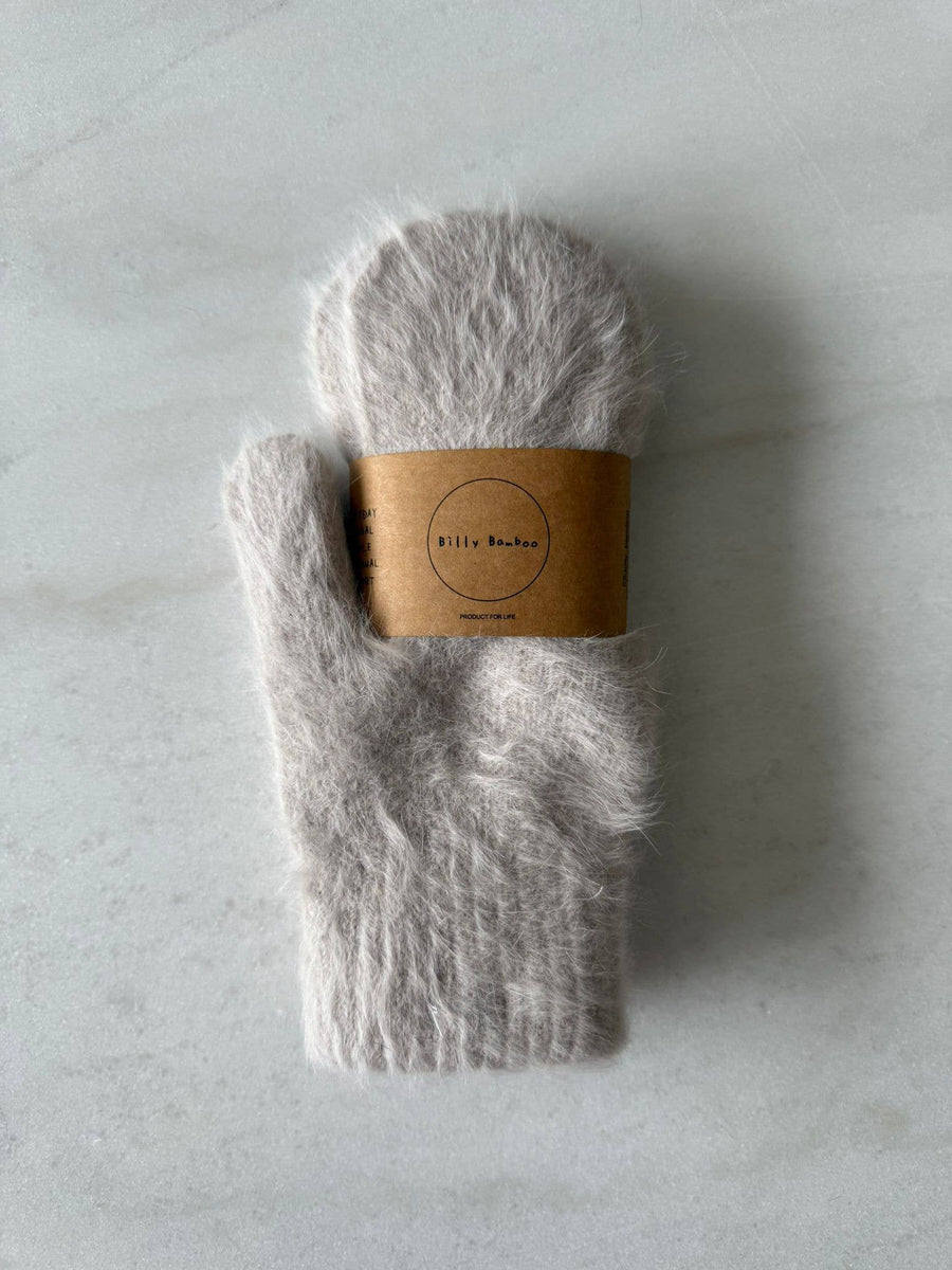 Fluffy Angora Mittens -  Baby blue
