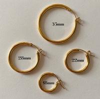 Thumbnail for Minimal Hoops  |  28mm  |  Gold