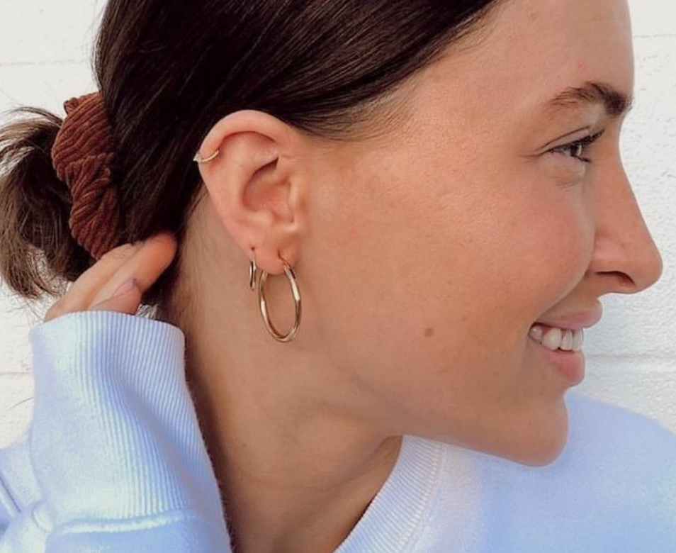 Minimal Hoops  |  28mm  |  Gold