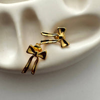 Thumbnail for Mini Yasmine Bow Studs- Gold 
