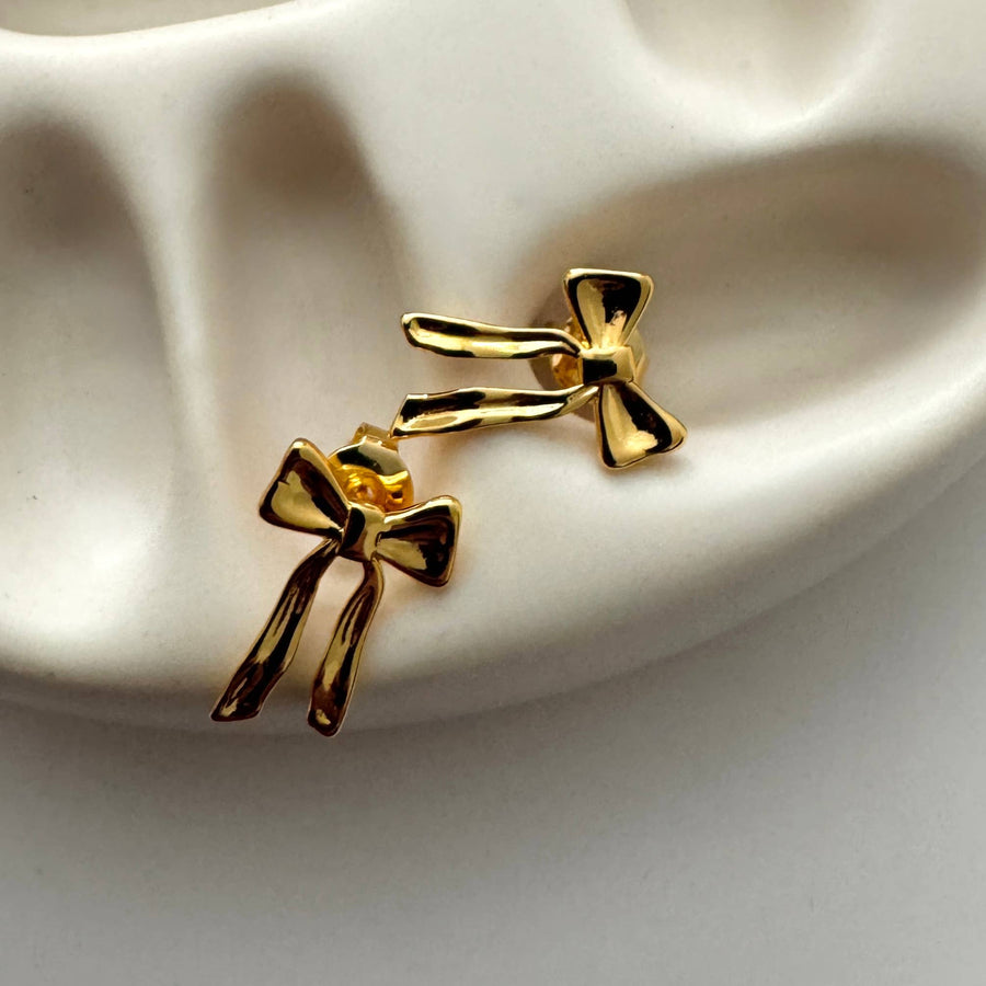 Mini Yasmine Bow Studs  |  Gold 