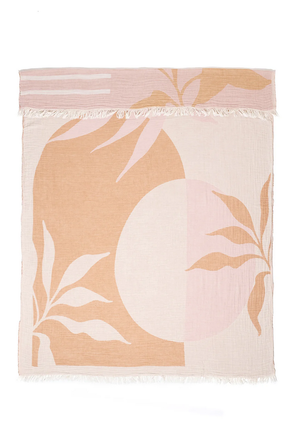 Terra Muslin Throw  |  Mustard + Rose Smoke