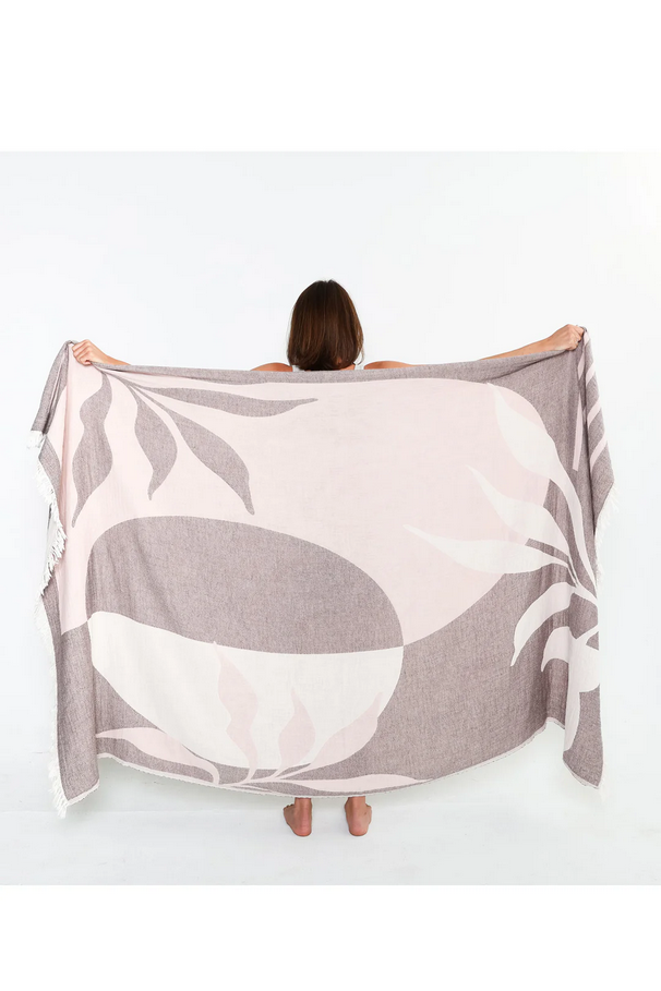Terra Muslin Throw  |  Wine + Rose Smoke