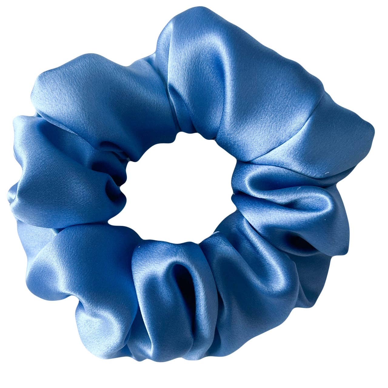 100% Silk Scrunchie  |  Cornflower Blue  |  Regular