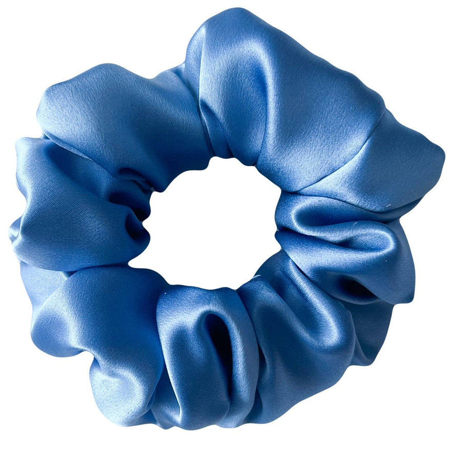 100% Silk Scrunchie  |  Cornflower Blue  |  Regular