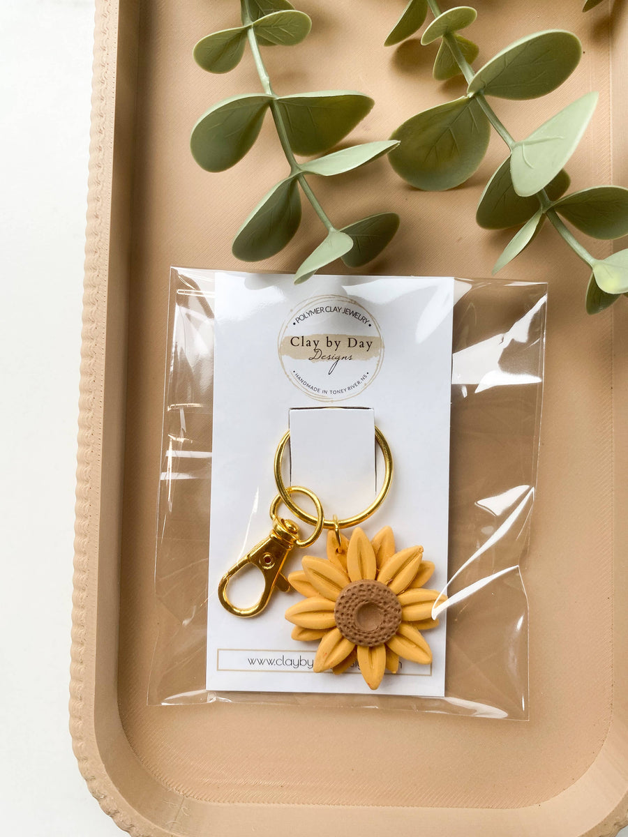 Polymer Clay Keychain  |  Sunflower