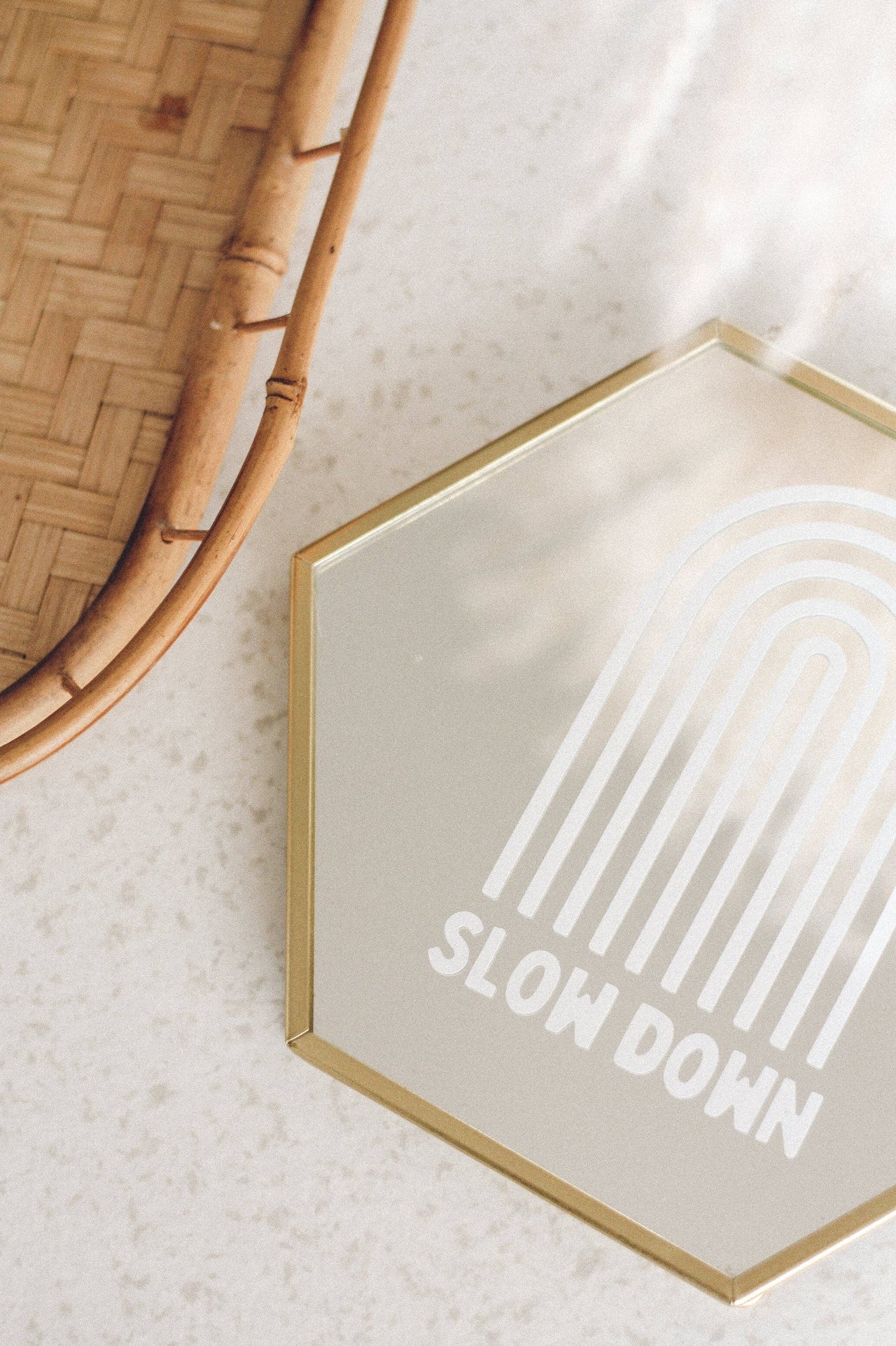 Slow Down Rainbow Mirror Decal