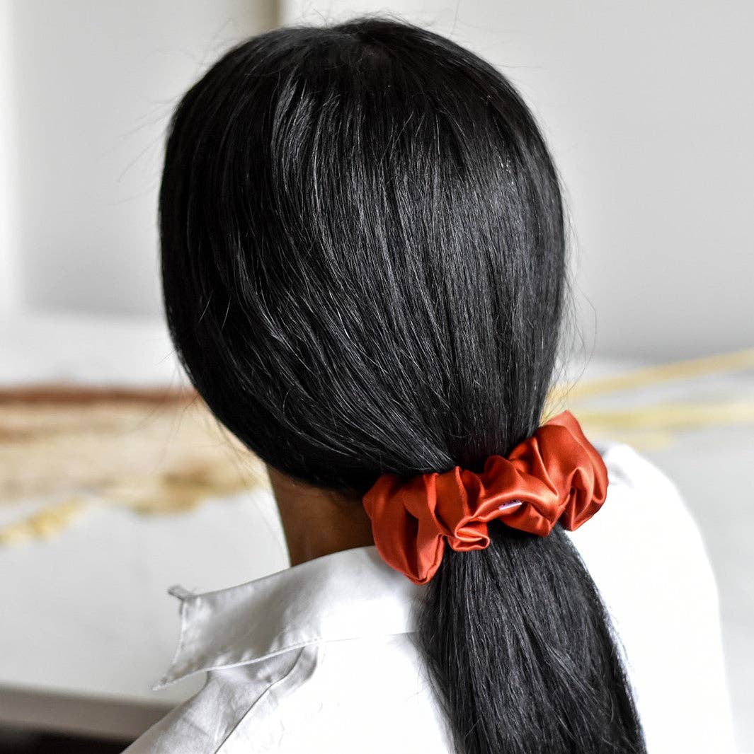 100% Silk Scrunchie  |  Mustard  |  Regular