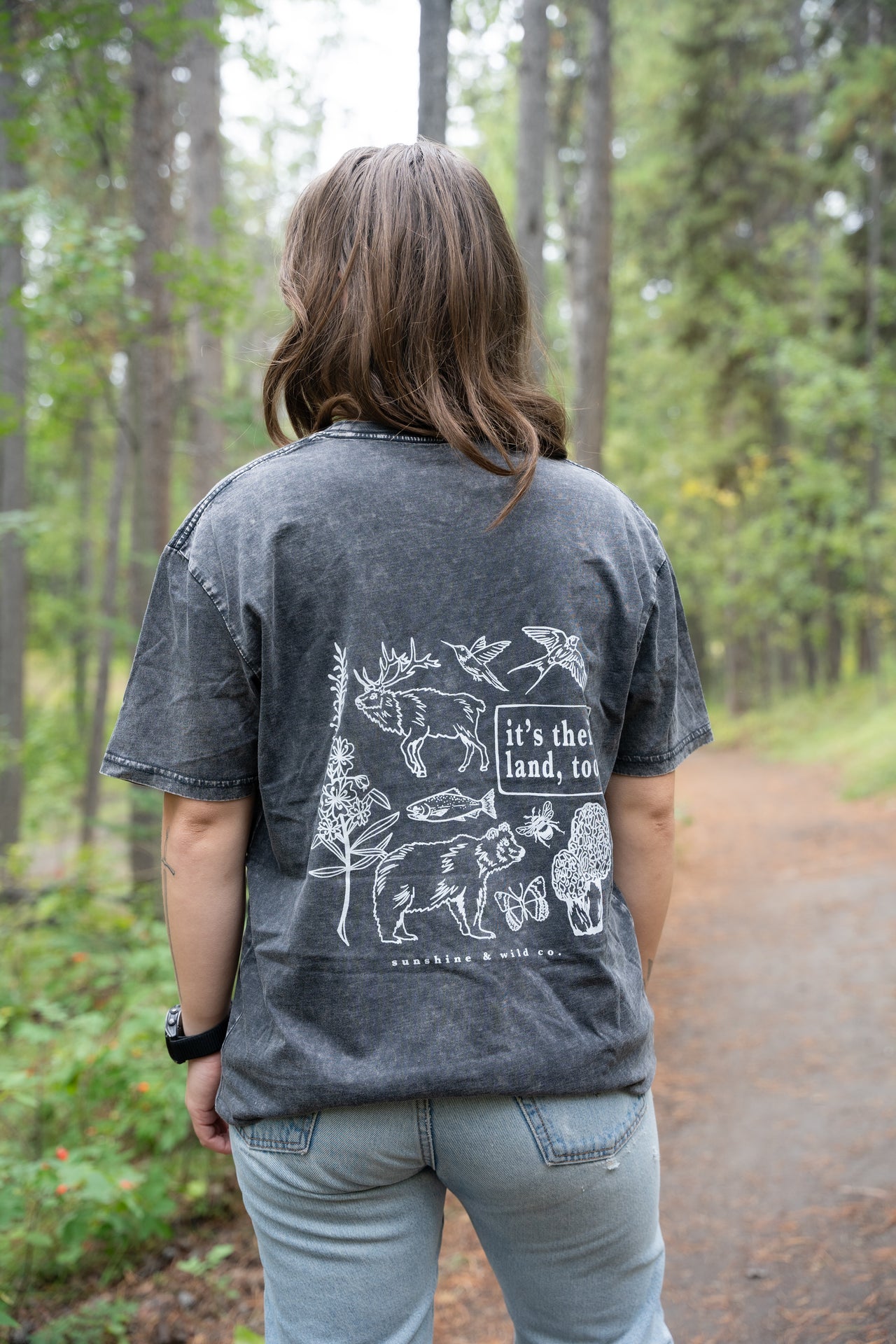 Men's Stonewash Tee  |  Black  |  It's their land, too