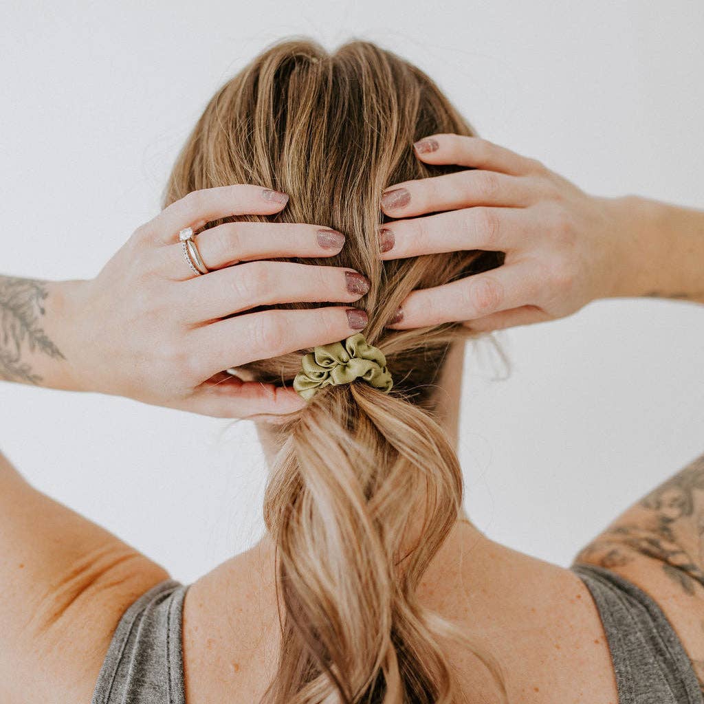 100% Silk Scrunchie Trio  |  Pink  |  Micro