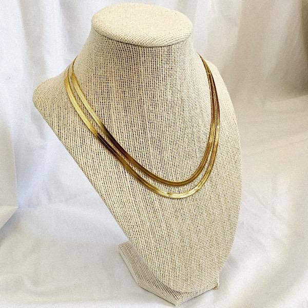 Cascade Herringbone Necklace - Gold