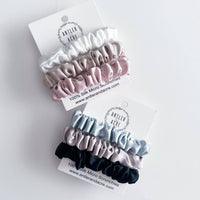 Thumbnail for 100% Silk Scrunchie Trio  |  Ice Blue  |  Micro