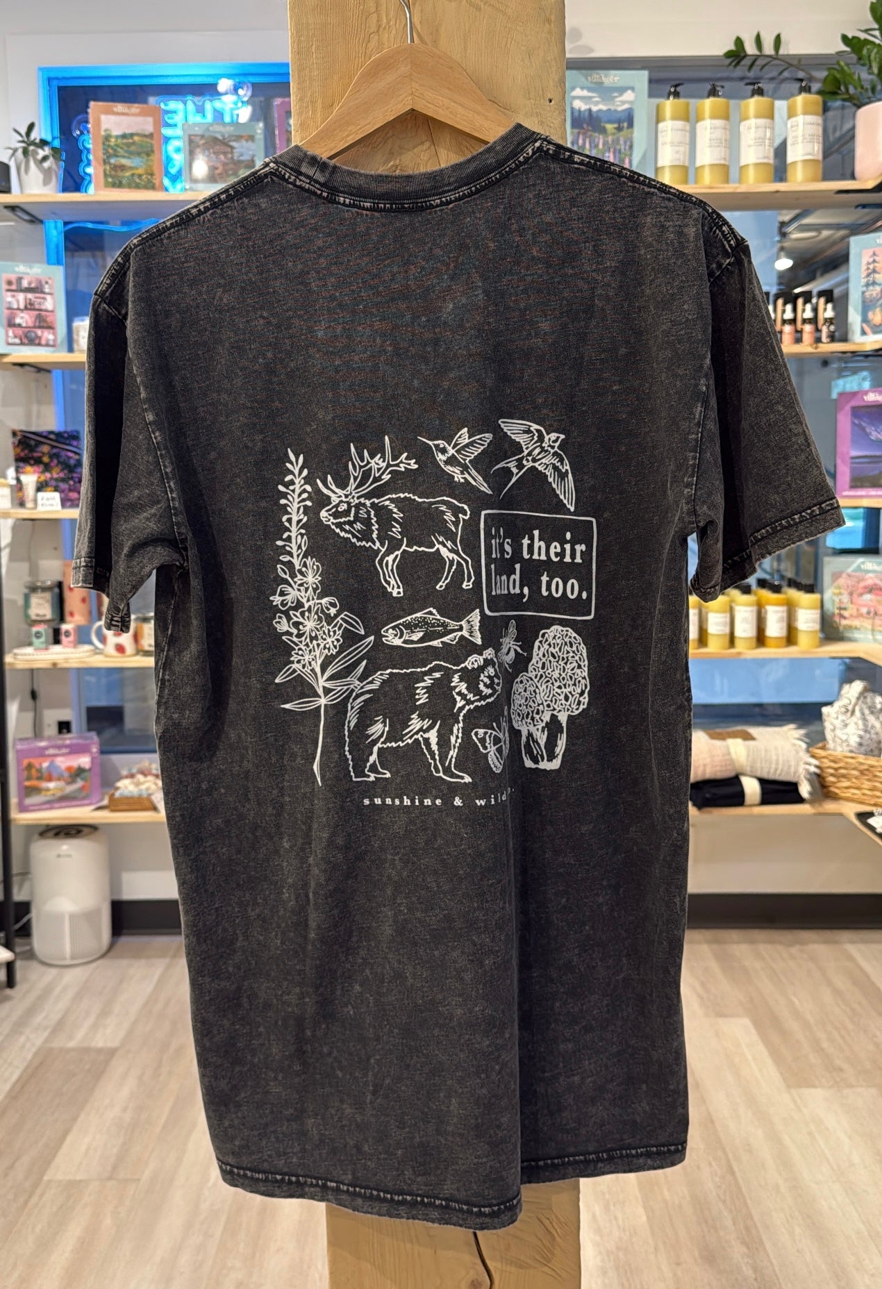 Men's Stonewash Tee  |  Black  |  It's their land, too