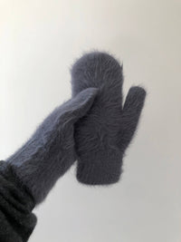 Thumbnail for Fluffy Angora Mittens -  Baby blue