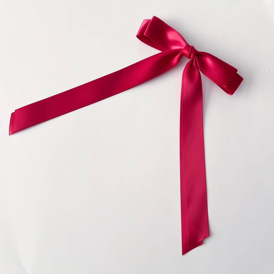 Satin Bow Hair Clip  |  Red