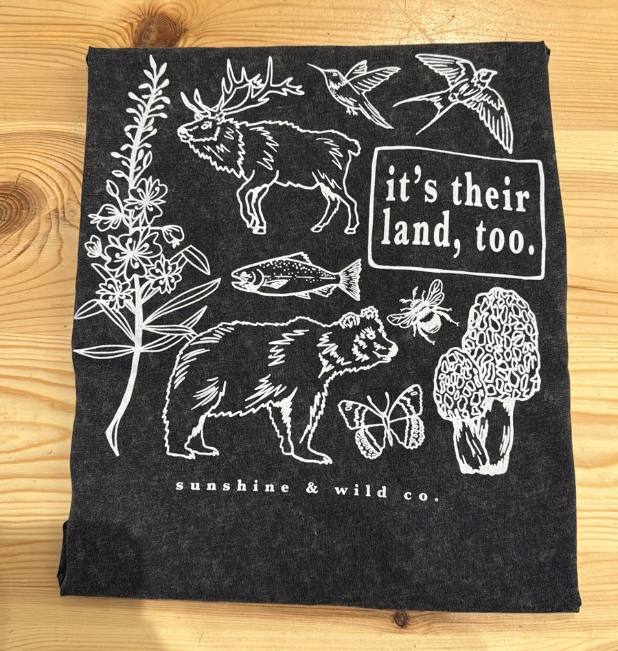 Men's Stonewash Tee  |  Black  |  It's their land, too