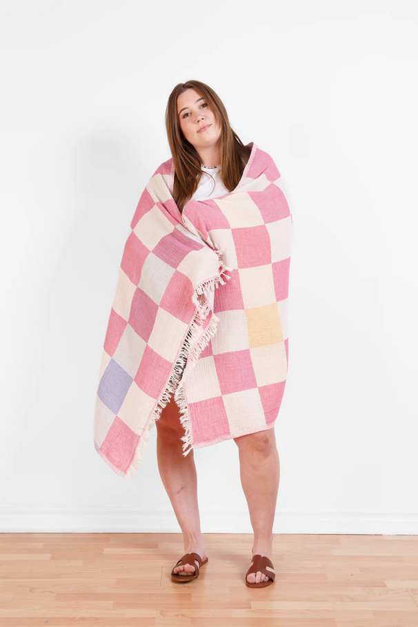 Beckon Muslin Turkish Towel  |  Pink Mix