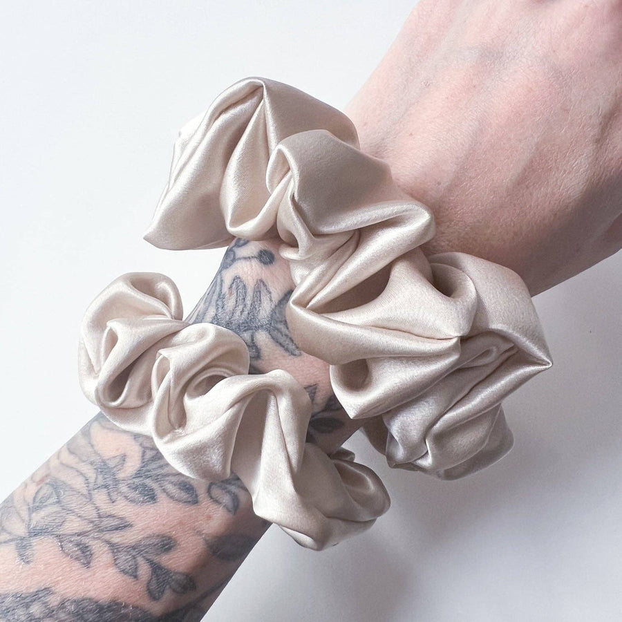 100% Silk Scrunchie  |  Sand  |  Mini