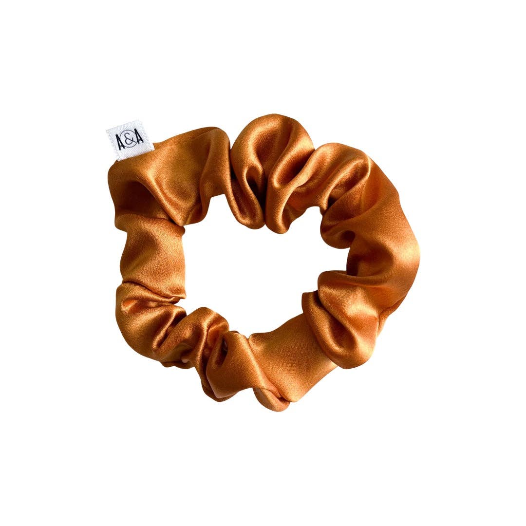100% Silk Scrunchie  |  Mustard  |  Mini