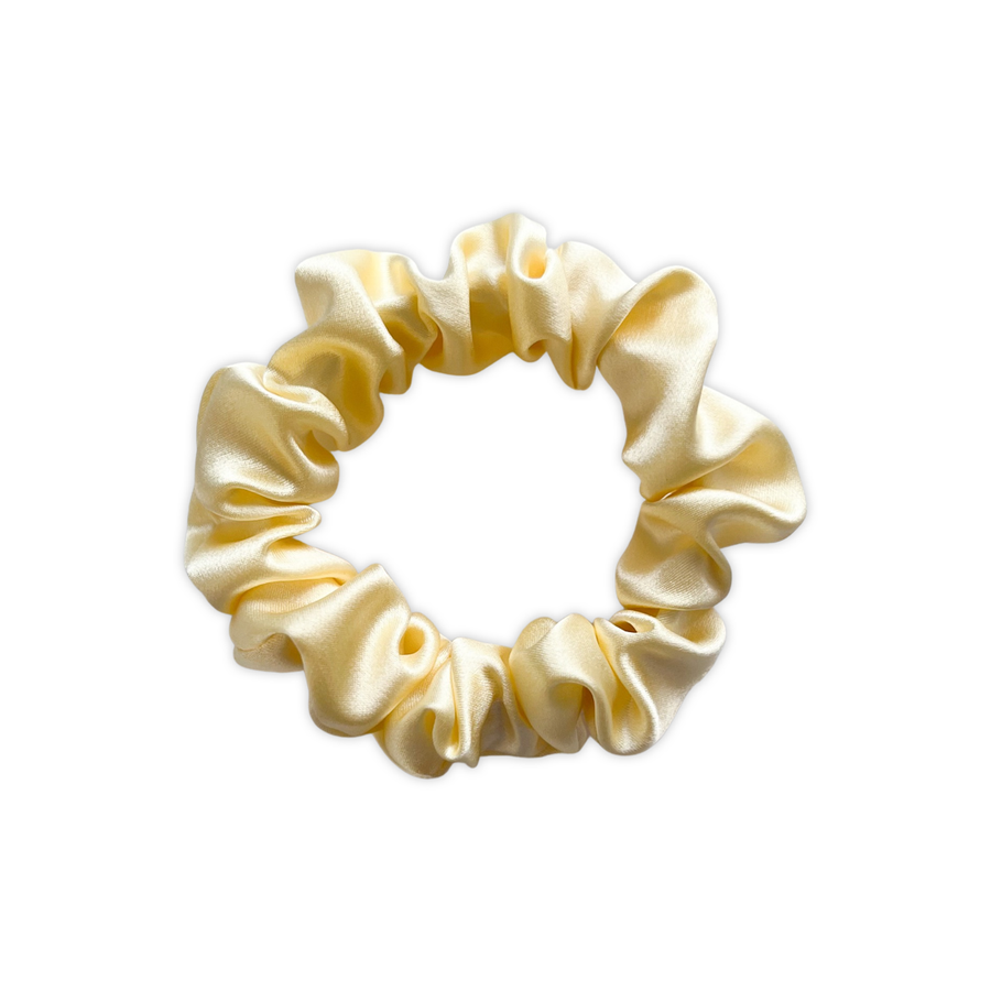 100% Silk Scrunchie  |  Yellow  |  Mini