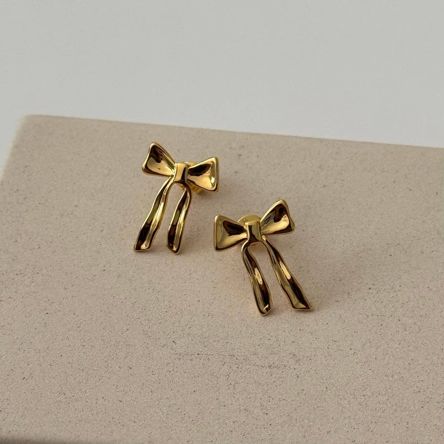 Yasmine Bow Studs  |  Gold