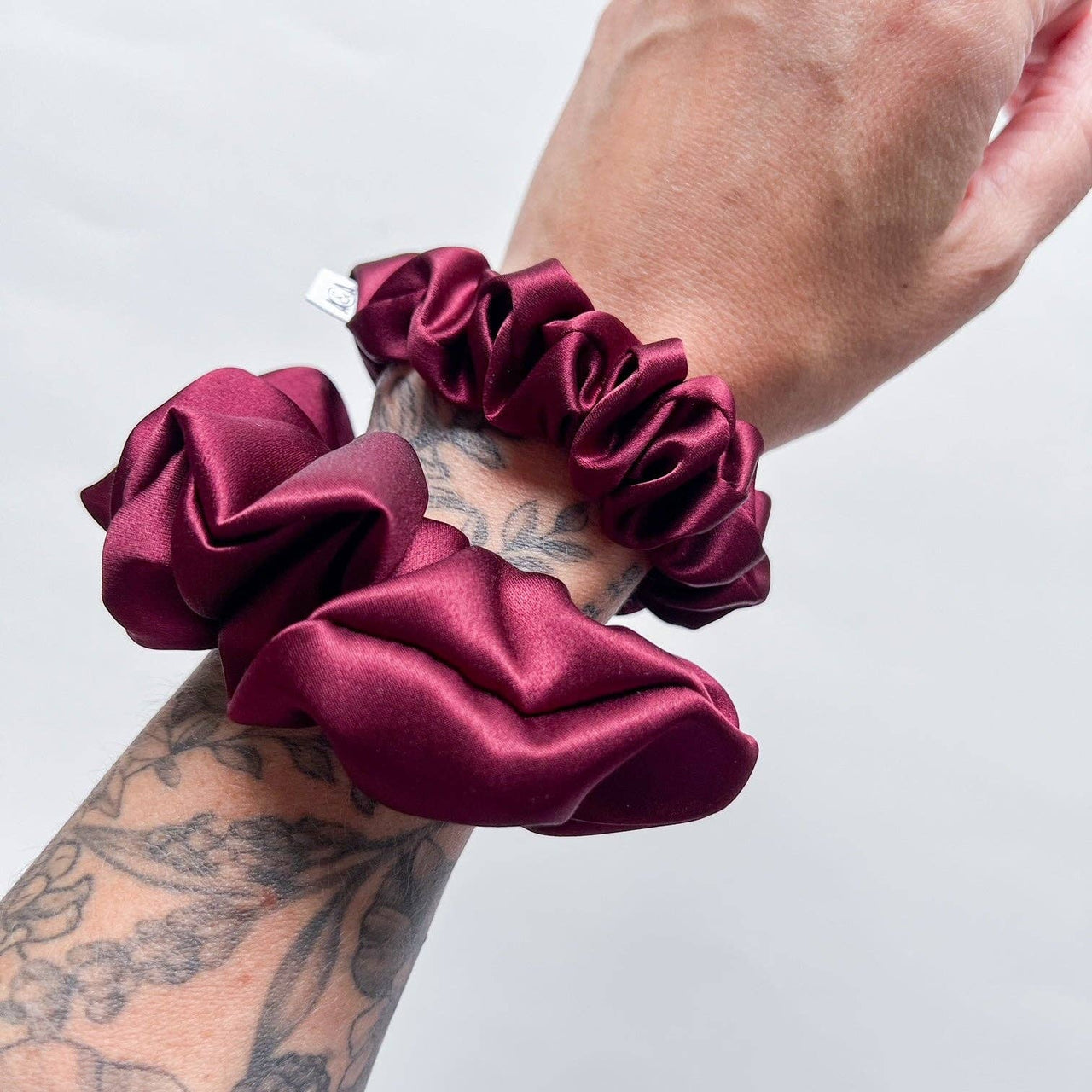 100% Silk Scrunchie  |  Wine  |  Mini