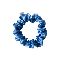 Thumbnail for 100% Silk Blue Scrunchie: MINI