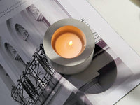 Thumbnail for Round Jesmonite Tea Light Holder  |  Cement Grey