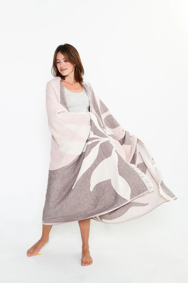 Terra Muslin Throw  |  Wine + Rose Smoke