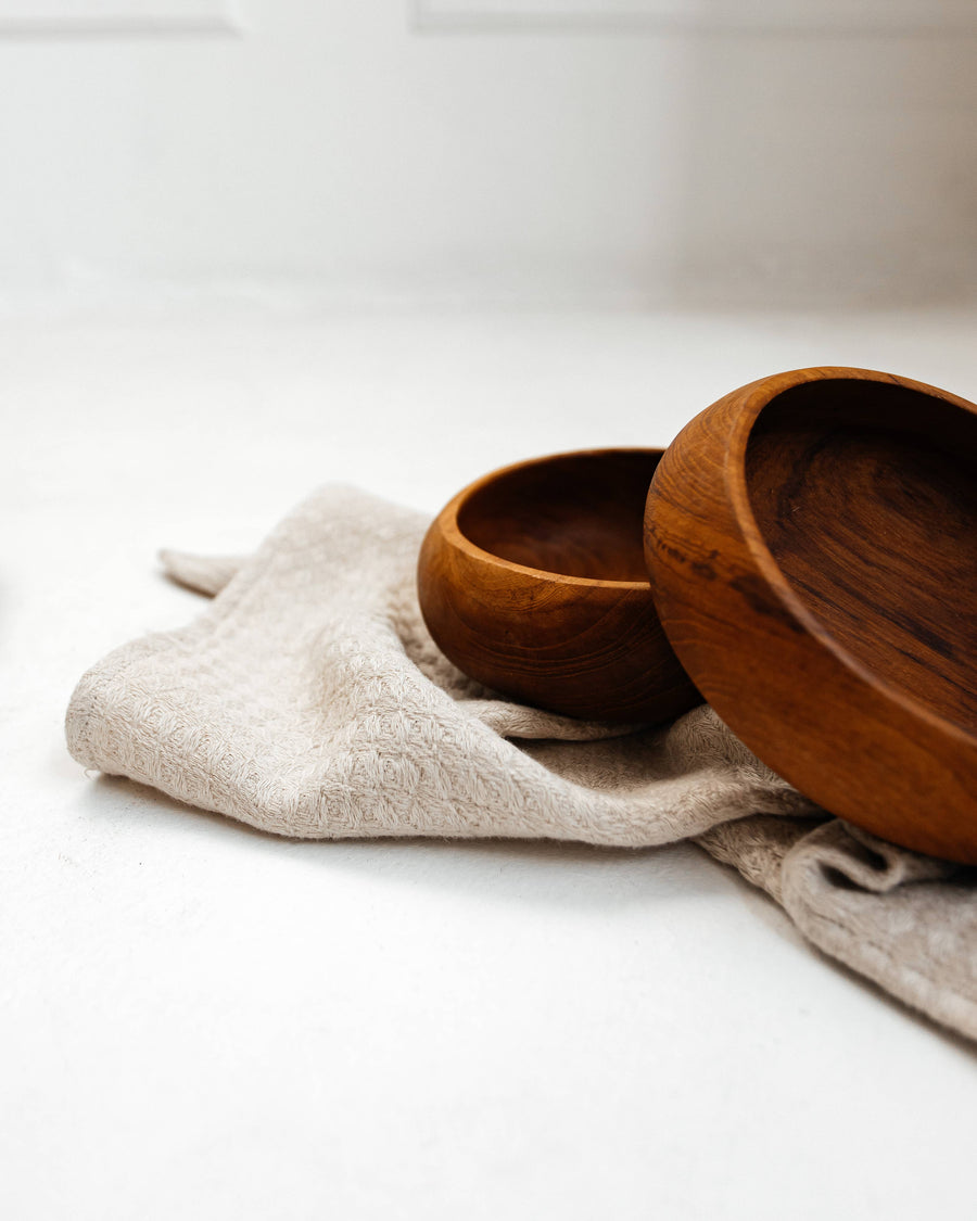 Hampton Linen Tea Towels - Almond