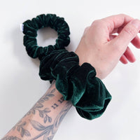 Thumbnail for Velvet Scrunchie: MINI Size / Emerald