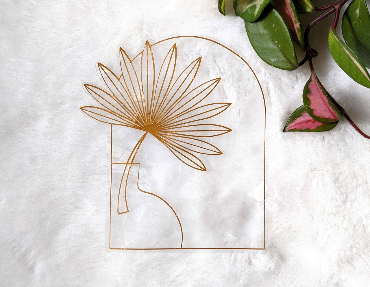 Palm Leaf Suncatcher Sticker