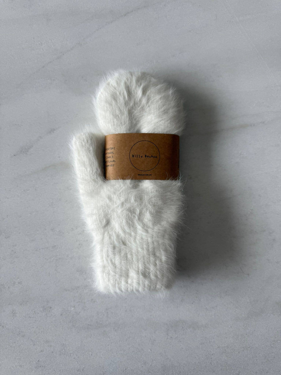 Fluffy Angora Mittens -  Baby blue