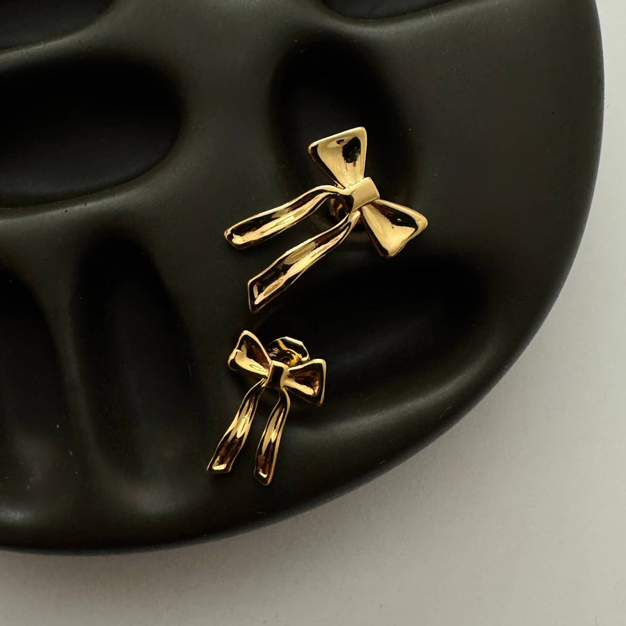 Mini Yasmine Bow Studs  |  Gold 