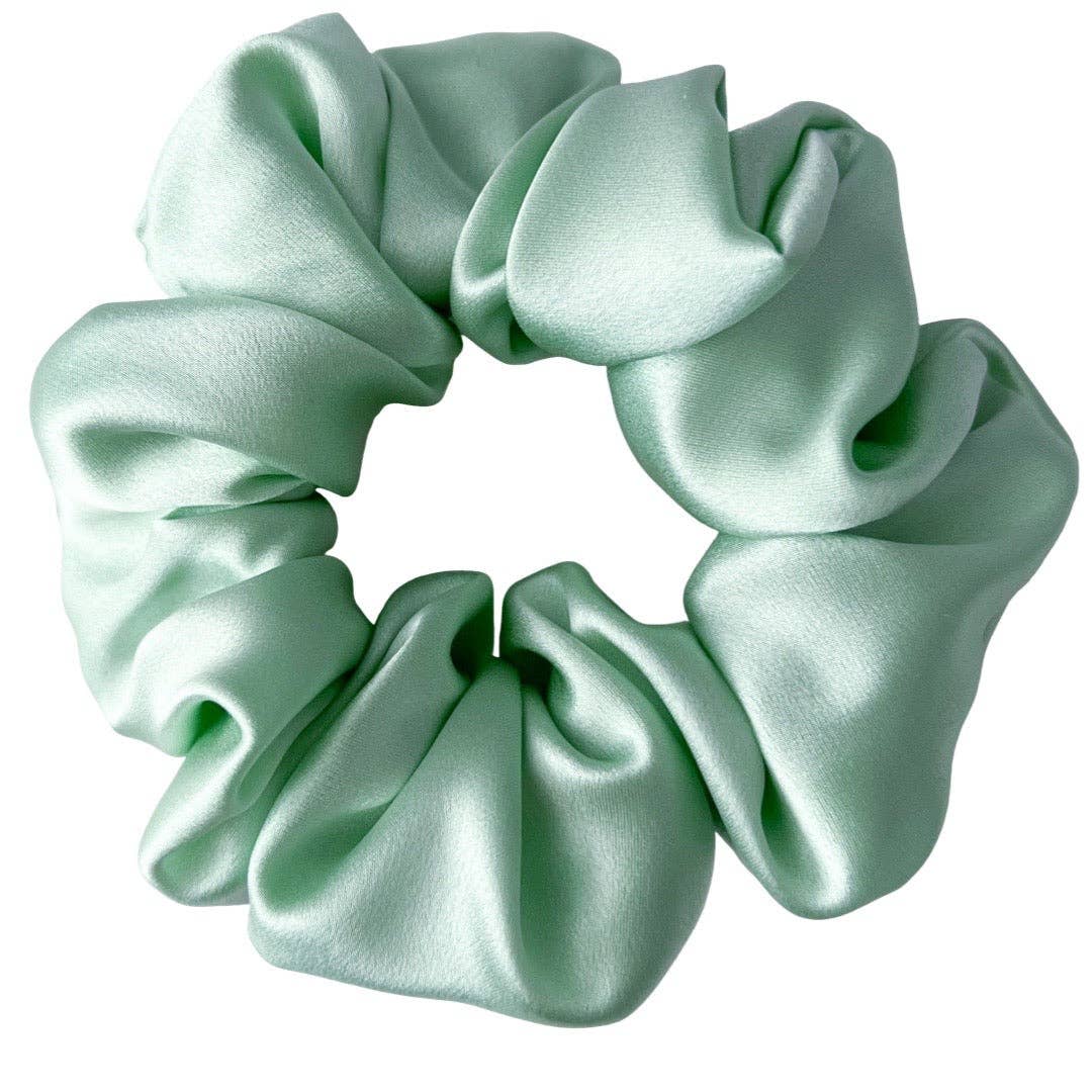 100% Silk Scrunchie  |  Mint  |  Regular